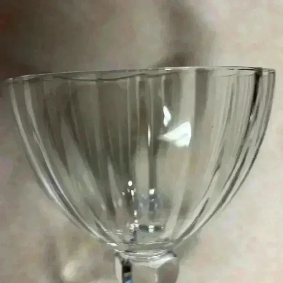 Cristal D'Arques-Durand 2 Ice Cream/Dessert Bowls Pattern Is "Quadro" No Trim - Picture 5 of 10